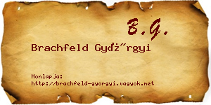 Brachfeld Györgyi névjegykártya
